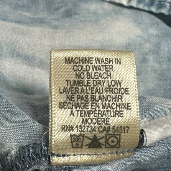 Cloth & Stone Anthropologie Top Womens XS Blue Acid Wash Tank Beach Festival - Picture 8 of 8